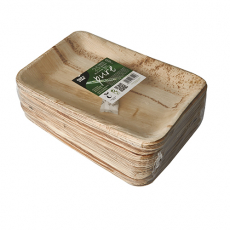 25 Tabletts, Palmblatt pure eckig 24 cm x 16,5 cm x 2 cm