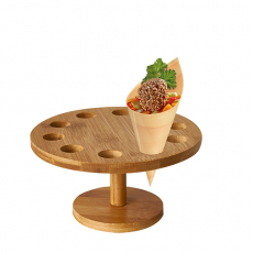 Tray, Bambus pure rund Ø 18 cm · 9 cm für 10 Spitztüten