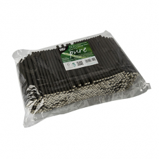 500 Cocktail Trinkhalme, Papier Ø 7 mm · 15 cm schwarz