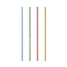 100 Trinkhalme, Papier Ø 6 mm · 20 cm farbig sortiert Zig-Zag