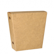50 Pommes-Frites-Schütte, Pappe pure 4,3 cm x 14,5 cm x 11 cm braun mit Klappdeckel