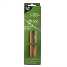 12 Trinkhalme, Bambus pure 23 cm inkl. Reinigungsbürste