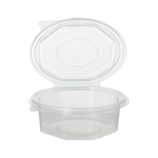 50 Verpackungsbecher mit Klappdeckeln, PP 8-eckig 375 ml 4,2 cm x 11 cm x 11 cm transparent