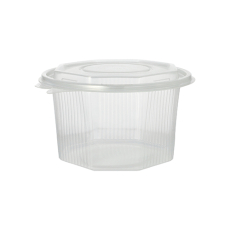 50 Verpackungsbecher mit Klappdeckeln, PP 8-eckig 1 l 8,3 cm x 13 cm x 13 cm transparent