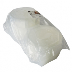 25 Verpackungsbecher mit Klappdeckeln, PP 8-eckig 1,5 l 5,9 cm x 18 cm x 18 cm transparent