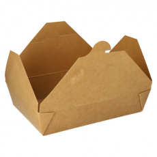 50 Lunchboxen, Pappe pure 1500 ml 4,8 cm x 14 cm x 19,5 cm braun