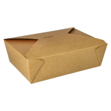 50 Lunchboxen, Pappe pure 2000 ml 6,4 cm x 14 cm x 19,7 cm braun