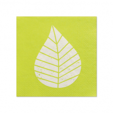 20 Servietten, 3-lagig 1/4-Falz 25 cm x 25 cm grün Graphic Leaves