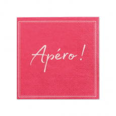 20 Servietten, 3-lagig 1/4-Falz 25 cm x 25 cm fuchsia Apero