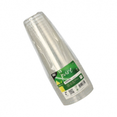 12 Kaltgetränkebecher, PLA pure 0,5 l Ø 9,5 cm · 16,2 cm glasklar mit Schaumrand