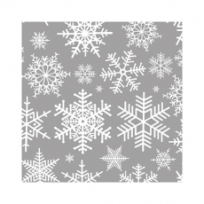 20 Servietten, 3-lagig 1/4-Falz 25 cm x 25 cm silber Snöstjärnor