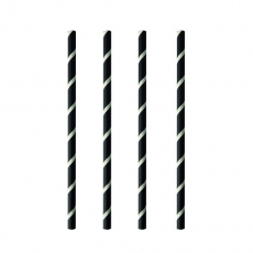 100 Shake-Halme, Papier Ø 8 mm · 20 cm schwarz/weiss Stripes