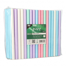200 Bubble Tea Halme Papier Ø 12 mm · 20 cm farbig sortiert