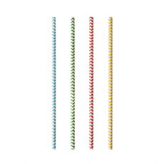 25 Trinkhalme, Papier Ø 6 mm · 20 cm farbig sortiert "Zig-Zag"