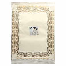 100 Tortenspitzen Fine Line eckig 46 cm x 36 cm weiss "Firenze" Premium-Qualität