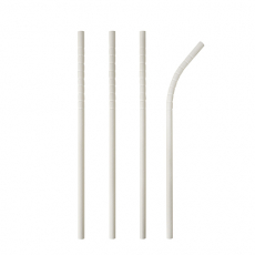 100 Trinkhalme Papier pure Ø 6 mm · 20 cm weiss flexibel