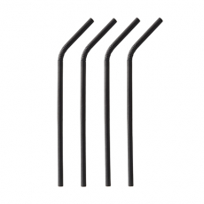 100 Trinkhalme, Papier Ø 6 mm · 22 cm schwarz flexibel