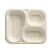 100 Siegelschalen, Zuckerrohr "safe:pack pure" 3-geteilt 4,2 cm x 21,2 cm x 25 cm weiss