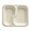 100 Siegelschalen, Zuckerrohr "safe:pack pure" 2-geteilt 4,2 cm x 24,5 cm x 26,5 cm weiss