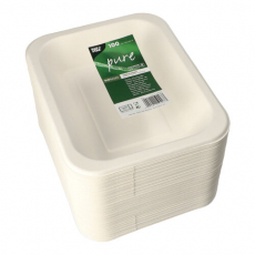 100 Siegelschalen, Zuckerrohr "safe:pack pure" 4,2 cm x 18,5 cm x 23,5 cm weiss