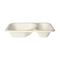 100 Siegelschalen, Zuckerrohr "safe:pack pure" 2-geteilt 4,2 cm x 18,5 cm x 23,5 cm weiss