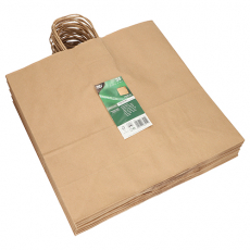 25 Tragetaschen, Papier 35 cm x 35 cm x 14 cm braun mit gedrehtem Tragegriff