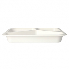 50 Mikrowellenschalen, PP 3-geteilt 765 ml 3,2 cm x 22,7 cm x 17,8 cm weiss