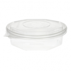 25 Menüboxen mit Klappdeckeln, PP 2-geteilt 5,9 cm x 21,5 cm x 21,5 cm transparent 8-eckig