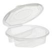 25 Menüboxen mit Klappdeckeln, PP 2-geteilt 5,9 cm x 21,5 cm x 21,5 cm transparent 8-eckig