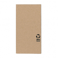 100 Servietten, 3-lagig 1/8-Falz 33 cm x 33 cm natur aus recyceltem Papier