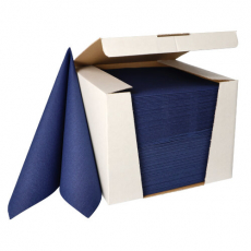 100 Servietten ROYAL Collection 1/4-Falz 40 cm x 40 cm dunkelblau