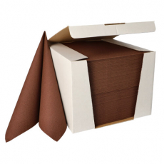 100 Servietten ROYAL Collection 1/4-Falz 40 cm x 40 cm braun