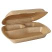 50 Menüboxen mit Klappdeckel, XPP 3-geteilt 7 cm x 20,5 cm x 24 cm beige
