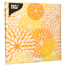 20 Servietten, 3-lagig 1/4-Falz 40 cm x 40 cm gelb Floralies