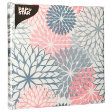 20 Servietten, 3-lagig 1/4-Falz 40 cm x 40 cm grau Floralies