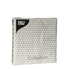 20 Servietten, 3-lagig 1/4-Falz 25 cm x 25 cm grau Optik