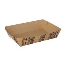 400 Snacktrays, Pappe 4 cm x 11 cm x 16 cm braun Maori extra groß