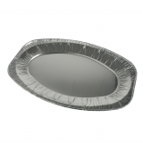 3 Servierplatten, Alu oval 43 cm x 29 cm