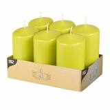 6 Stumpenkerzen Ø 60 mm · 115 mm kiwi