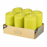 6 Stumpenkerzen Ø 60 mm · 115 mm kiwi