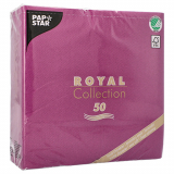 50 Servietten ROYAL Collection 1/4-Falz 40 cm x 40 cm lila