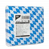 100 Servietten, 1-lagig 1/4-Falz 33 cm x 33 cm Bayrisch Blau