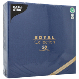50 Servietten "ROYAL Collection" 1/4-Falz 48 cm x 48 cm dunkelblau