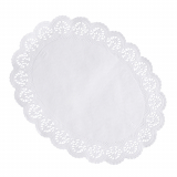 100 Tortenspitzen oval 36 cm x 28 cm weiss