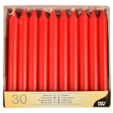 30 Tafelkerzen Ø 2,1 cm · 19,6 cm rot
