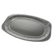 3 Servierplatten, Alu oval 54,7 cm x 35,8 cm