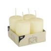 4 Stumpenkerzen Ø 50 mm · 80 mm elfenbein Ivory mit Flachkopf