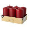 6 Stumpenkerzen Ø 60 mm · 115 mm bordeaux