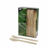 100 Gabeln, Holz pure 16,5 cm