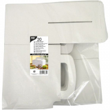 20 Lunch-Boxen, Pappe pure eckig 12,5 cm x 15,5 cm x 22,5 cm weiss mit Tragegriff